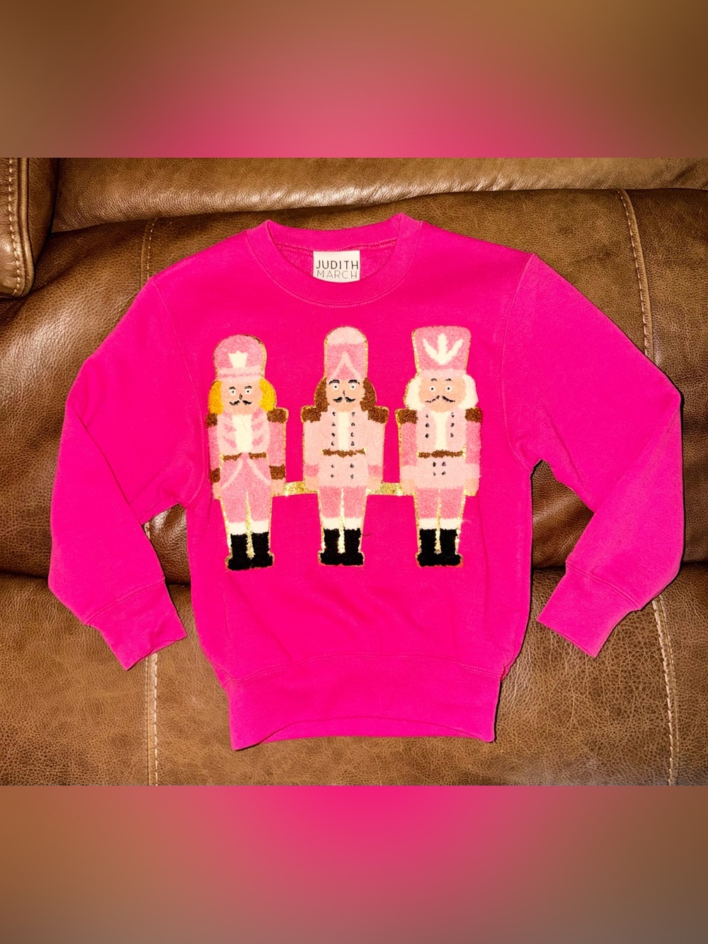 Youth Judith March Hot Pink Nutcracker Trio Sweatshirt